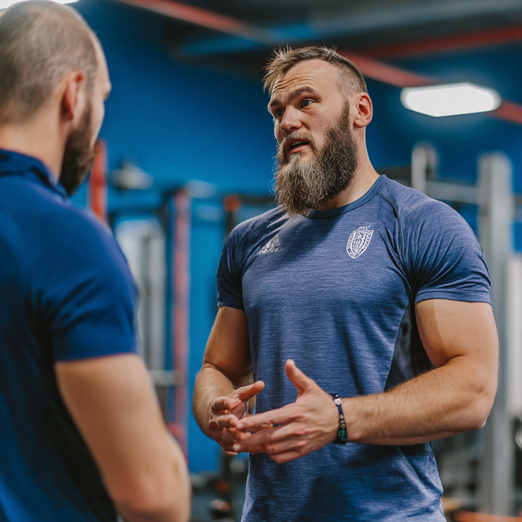 Професійний тренер надає персональні поради для ефективних тренувань молодим професіоналам